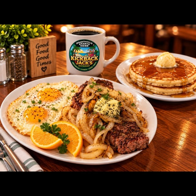 Famous King's Cut Steak and Eggs.