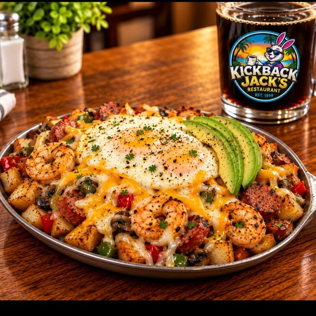 Baja Shrimp & Chicken Apple Sausage Skillet.