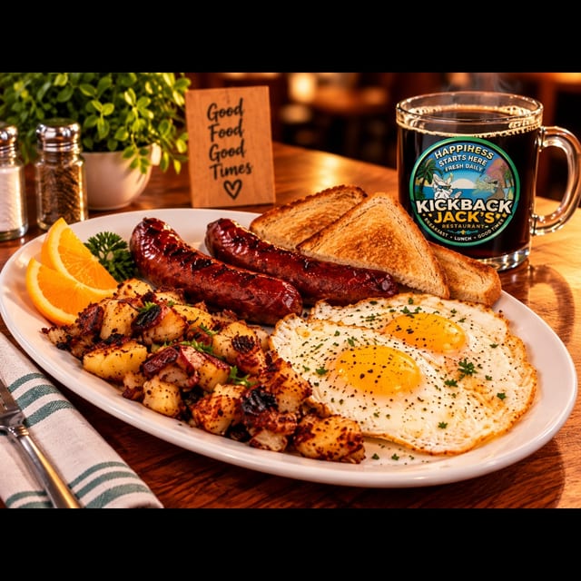 Spicy Bayou Sausage and Eggs.