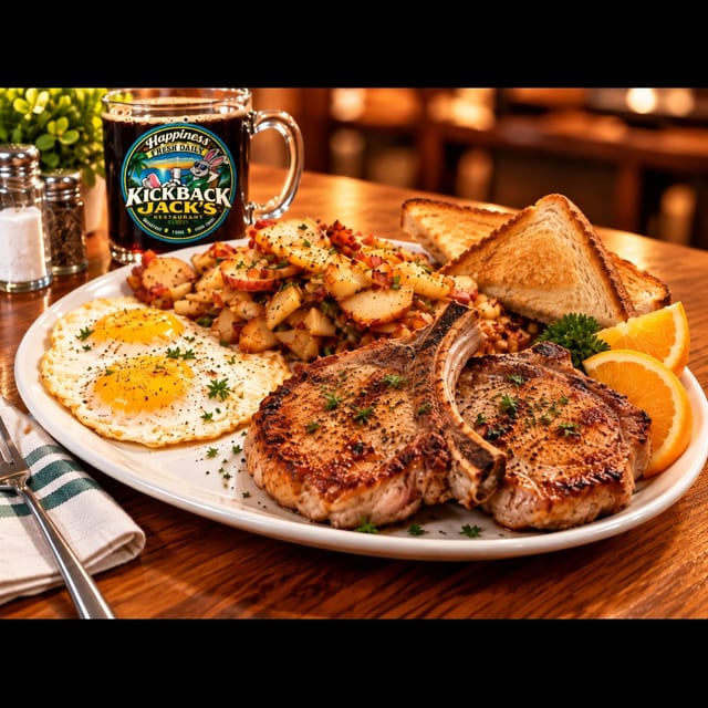 Center Cut Pork Chops and Eggs.