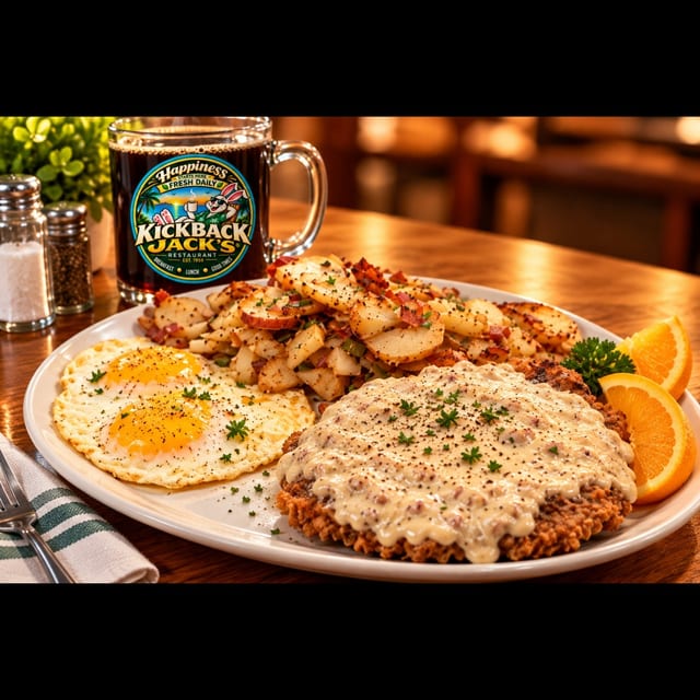 Country Fried Steak and Eggs.