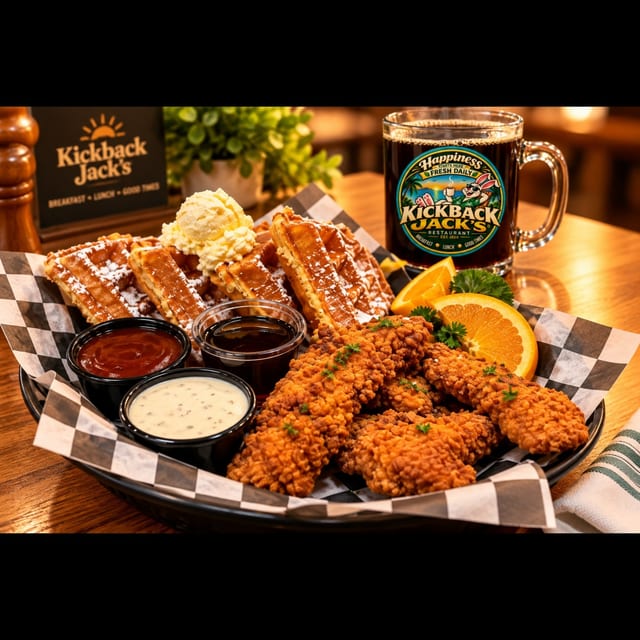 Waffle & Crispy Chicken Fillets.