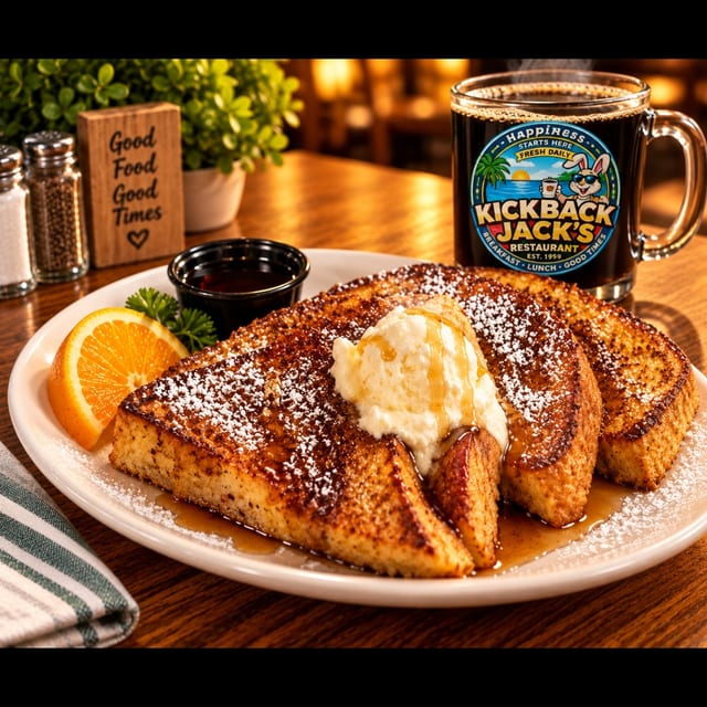 Choice of 1 Belgian Waffle or 2 French Toast or 2 Flap-Jacks.