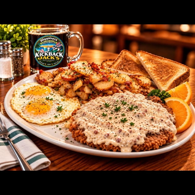 Country Fried Steak and Eggs.