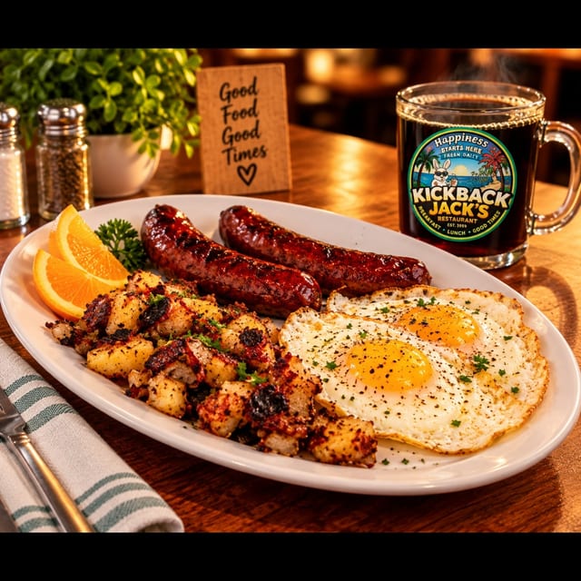 Spicy Bayou Sausage and Eggs.