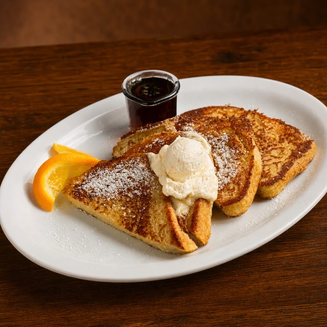 Choice of 1 Belgian Waffle or 2 French Toast or 2 Flap-Jacks.